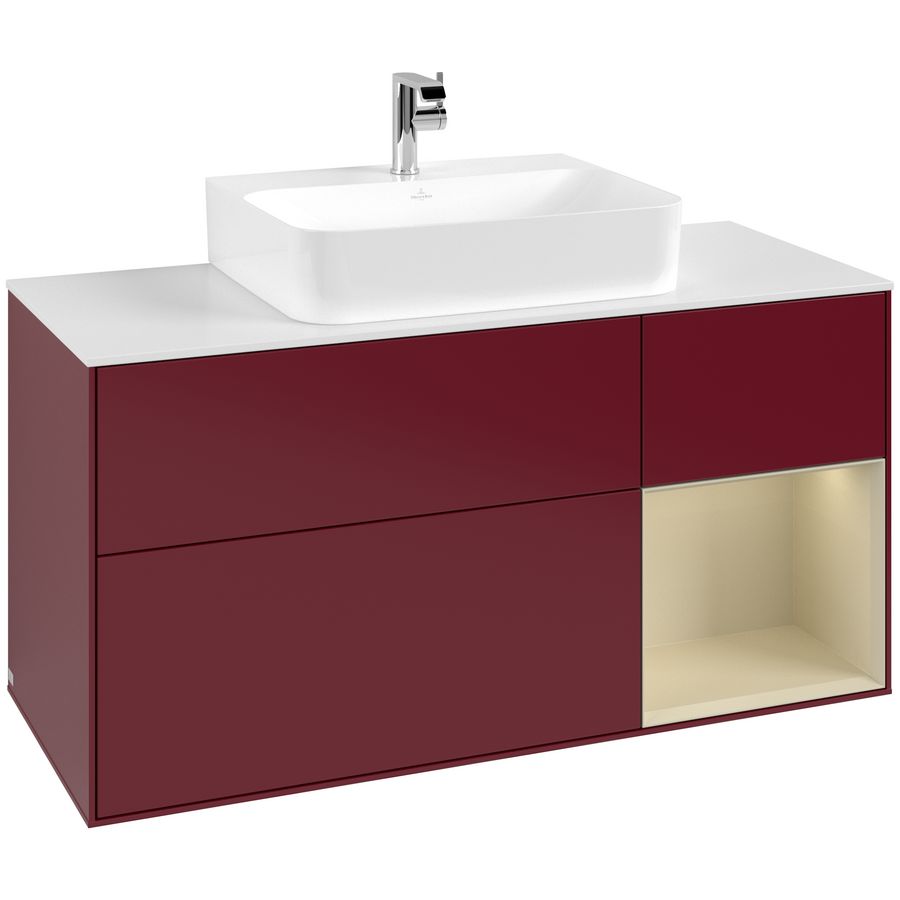 Wastafelonderkast Finion 1200x603x501mm Peony Matt Lacquer F171HJHB
