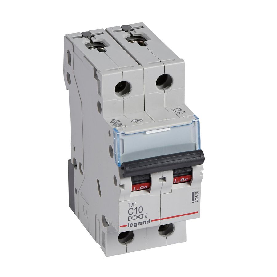 Installatieautomaat MCB TX3 2-polig C-karakteristiek 10A 6000A