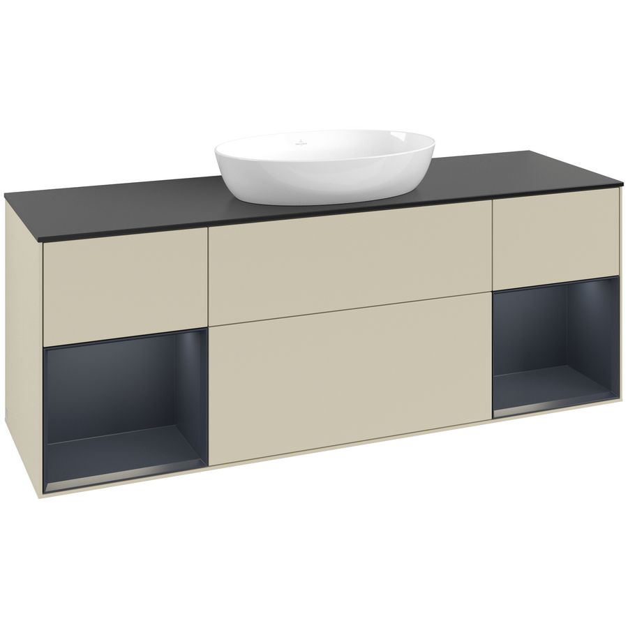 Wastafelonderkast Finion 1600x603x501mm S.Grey Matt Lacquer FD02HGHJ