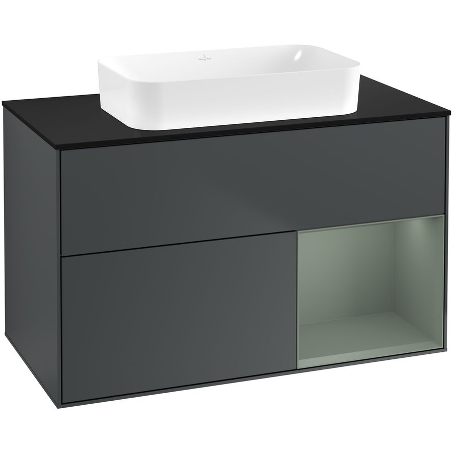 Wastafelonderkast Finion 1000x603x501mm Mid.Blue Matt Lacquer G662GMHG