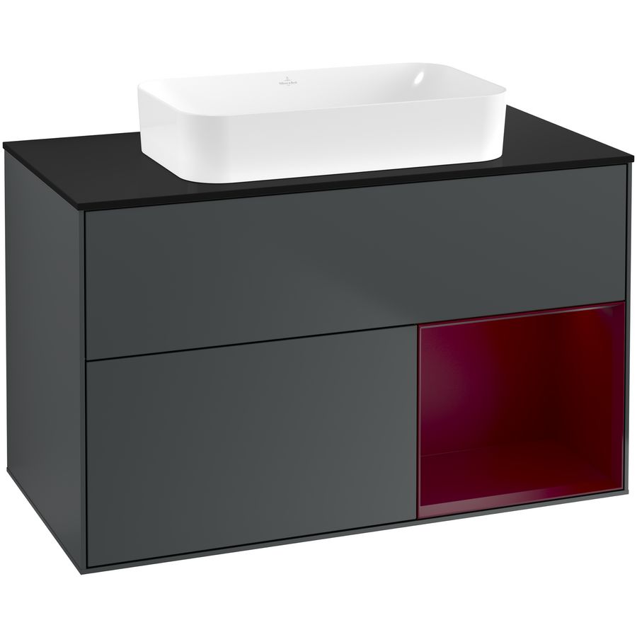 Wastafelonderkast Finion 1000x603x501mm Mid.Blue Matt Lacquer G662HBHG