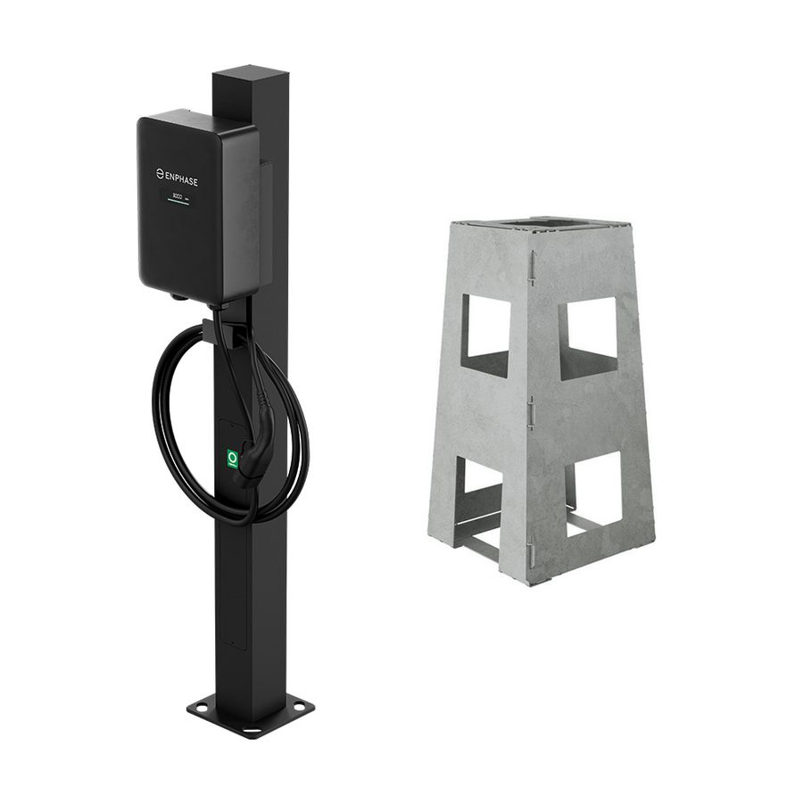 Montagepaal incl Sokkel incl Enphase Kabel montageplaat