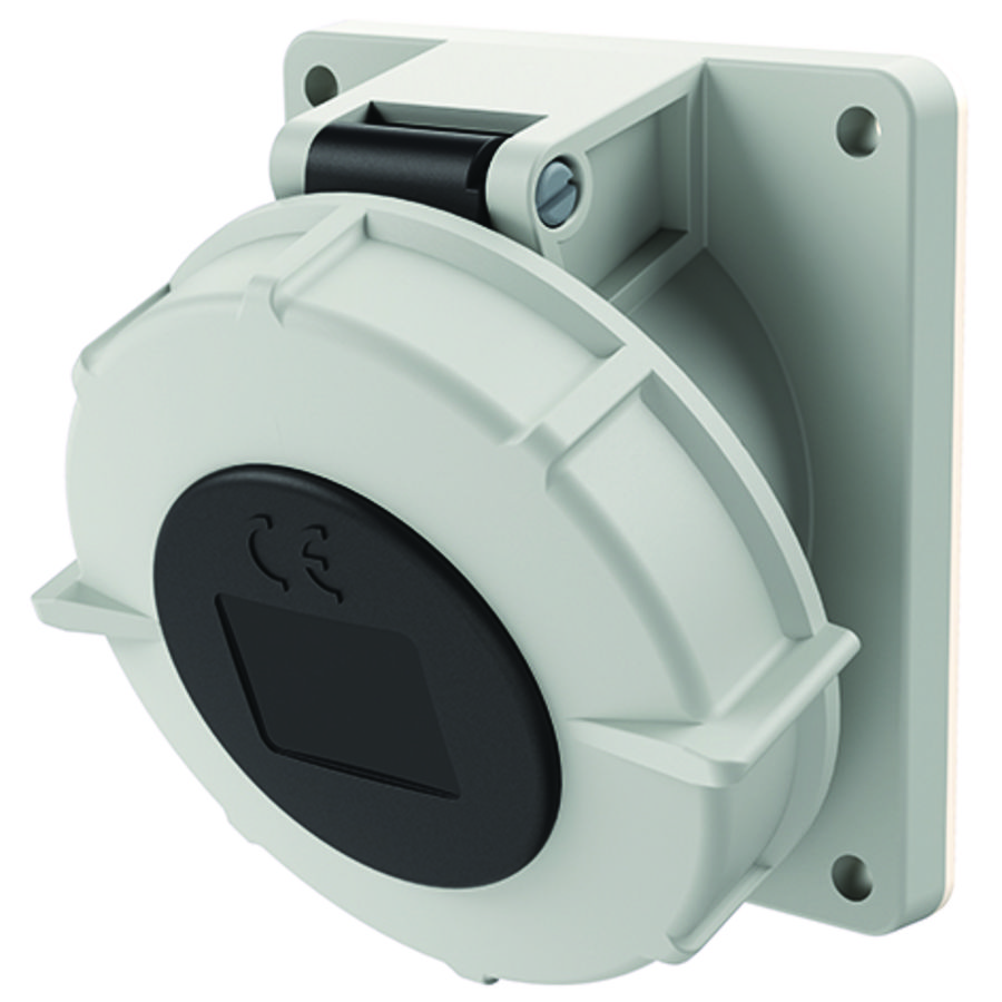 Inbouwwandcontactdoos 32A 4-polig  7H 500V IP67 TwinCONTACT