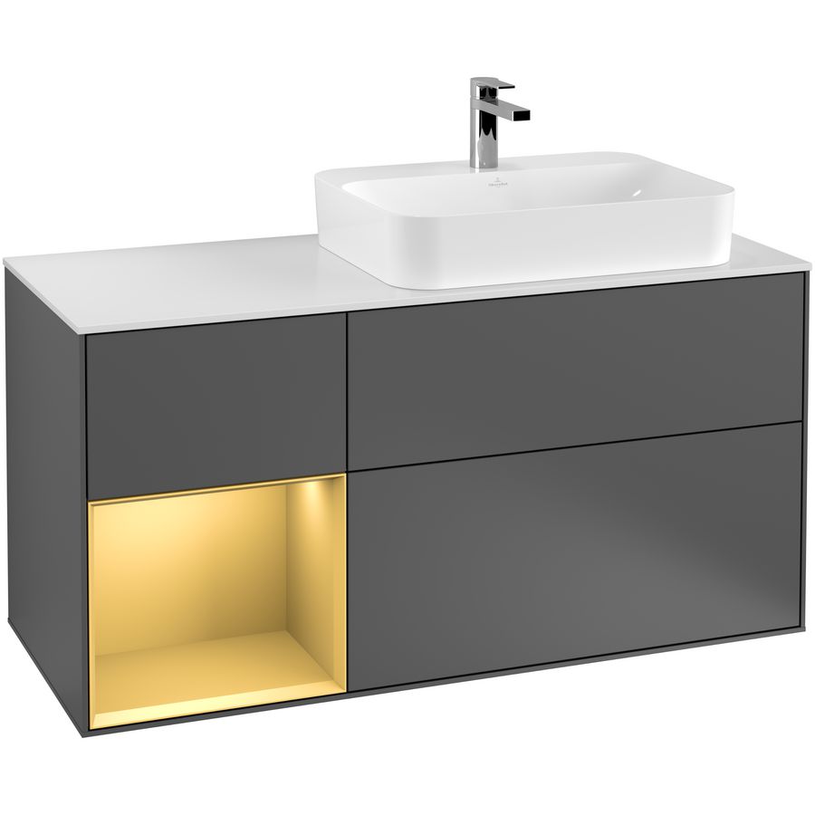 Wastafelonderkast Finion 1200x603x501mm Antr. Matt Lacquer G391HFGK