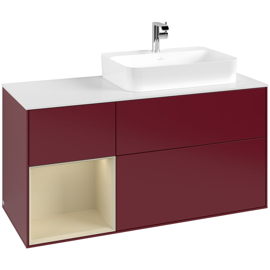 Wastafelonderkast Finion 1200x603x501mm Peony Matt Lacquer F391HJHB