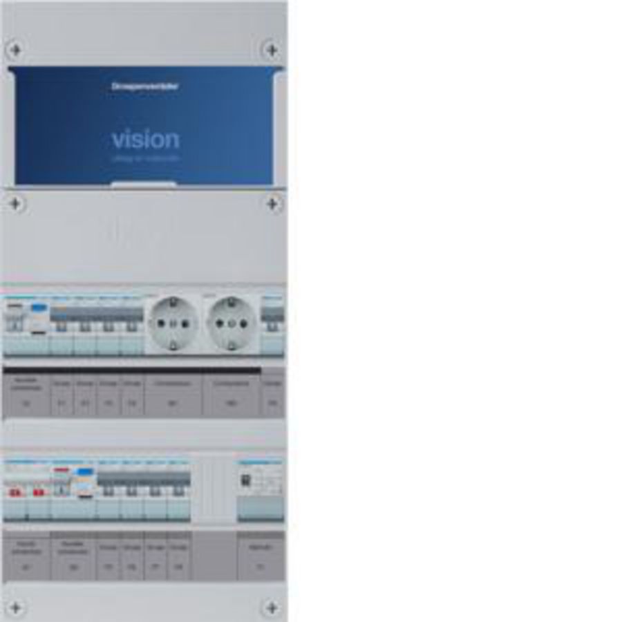 Groepenkast 8-groepenverdeler HS 2xALS 30mA +G+T+W+W 1-fase