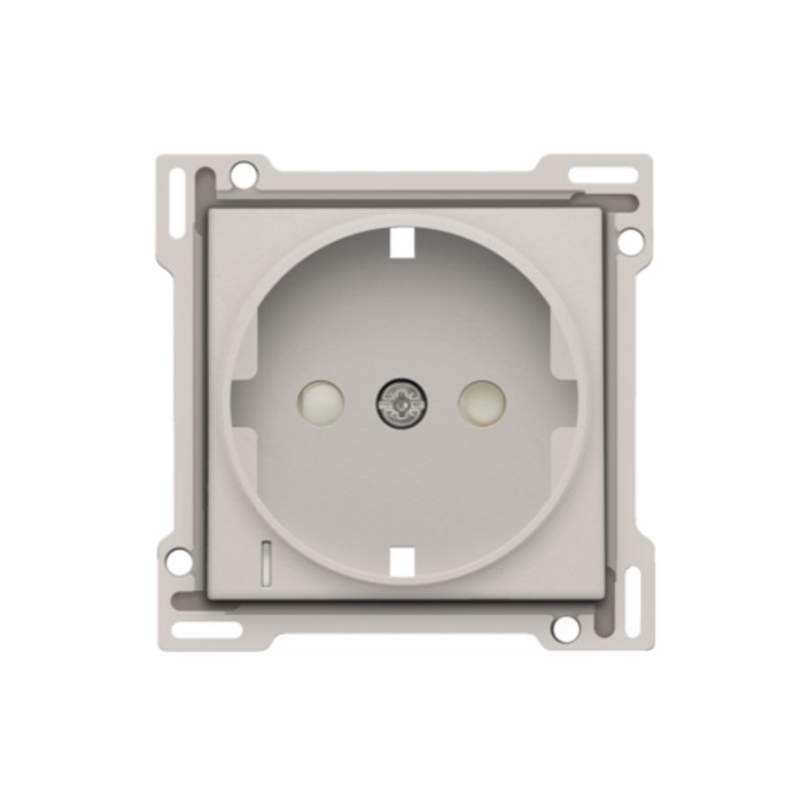 Afwerkingsset stopcontact randaarde besch/spanning L.grey