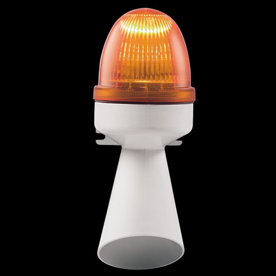 Signaalhoorn kunststof12/24Vdc IP43 96dB/A met flitslicht