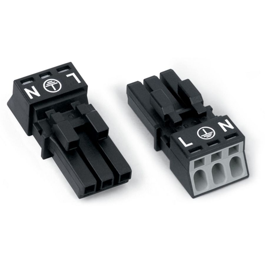 Female 3-polig Cod. A zwart 890-203 VVE=50