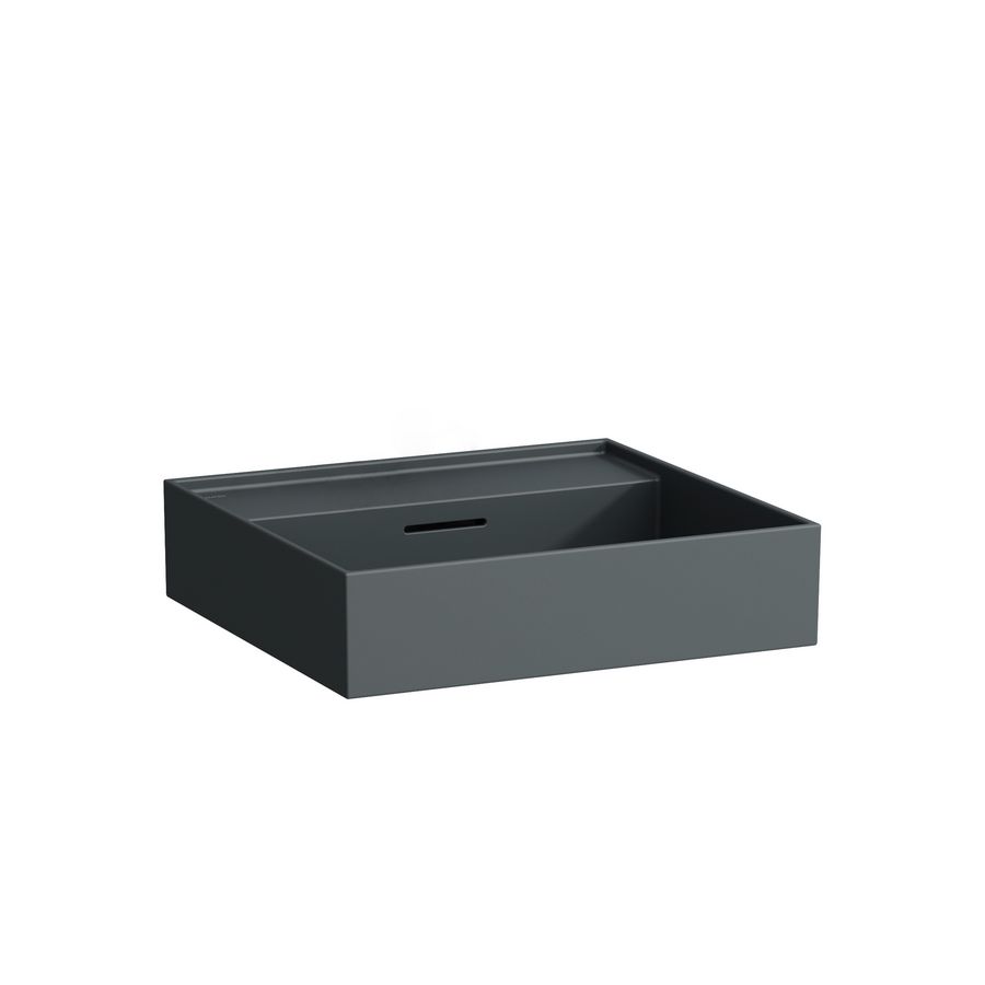 Meubelwastafel 500X460 -Kraangat +Overloop Graphite Mat