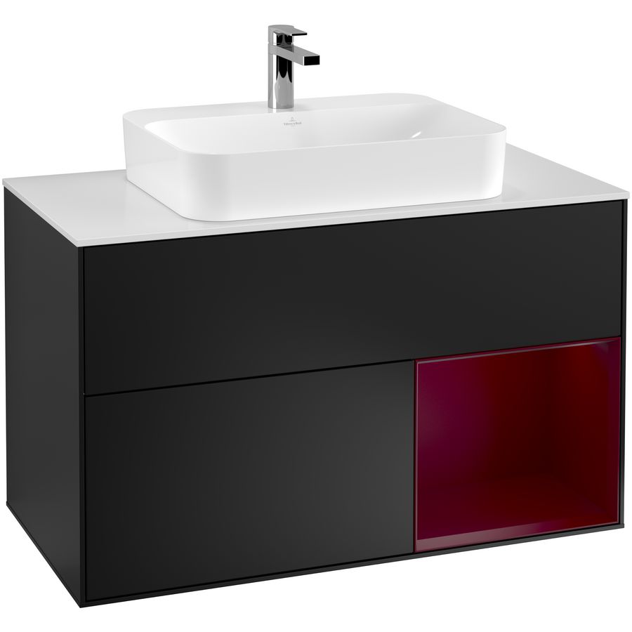 Wastafelonderkast Finion 1000x603x501mm Black Matt Lacquer G371HBPD