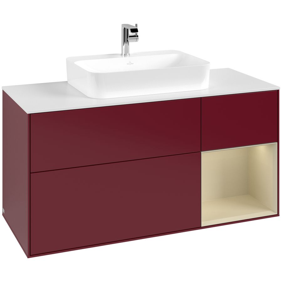 Wastafelonderkast Finion 1200x603x501mm Peony Matt Lacquer F421HJHB