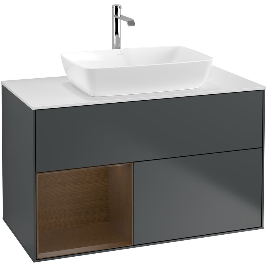 Wastafelonderkast Finion 1000x603x501mm Mid.Blue Matt Lacquer G771GNHG