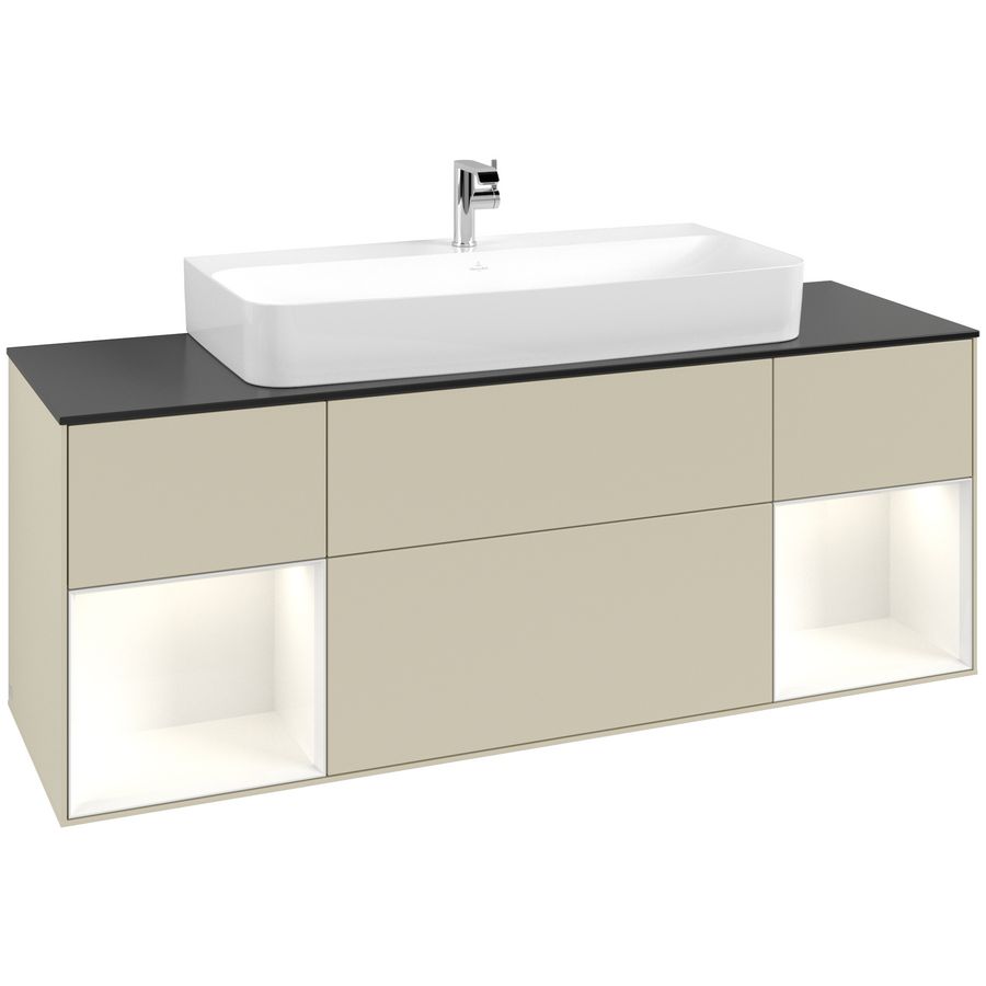 Wastafelonderkast Finion 1600x603x501mm S.Grey Matt Lacquer G212GFHJ