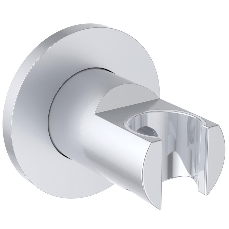 Vaste handdouchehouder rond zilver Idealrain