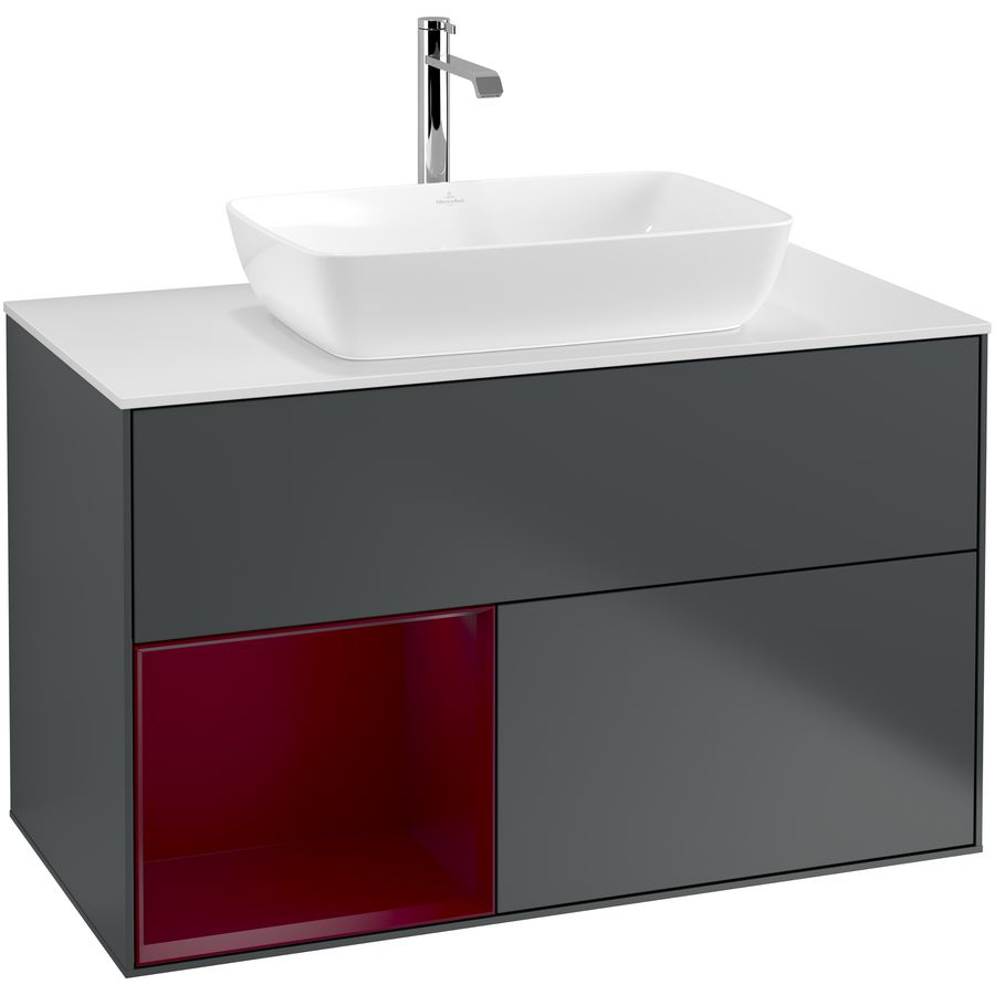 Wastafelonderkast Finion 1000x603x501mm Mid.Blue Matt Lacquer G771HBHG
