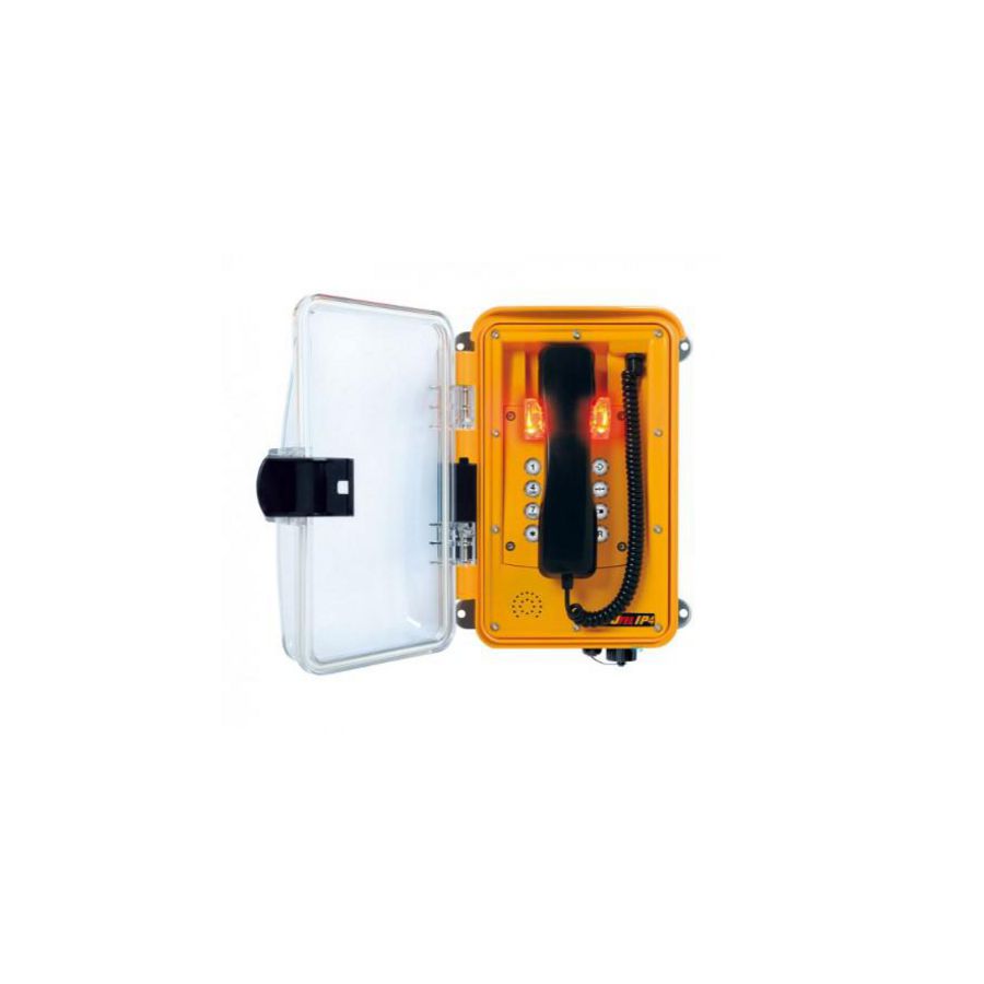 WEERBESTENDIGE TELEFOON INDUTEL IP4 GEEL KUNSTSTOF BEHUIZING