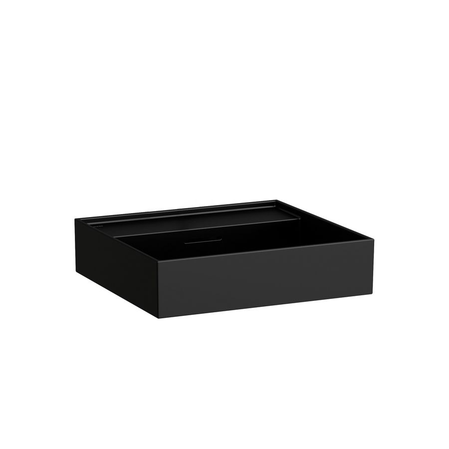 Meubelwastafel500X460 Zonder Kraangat Met Overloop Black Mat