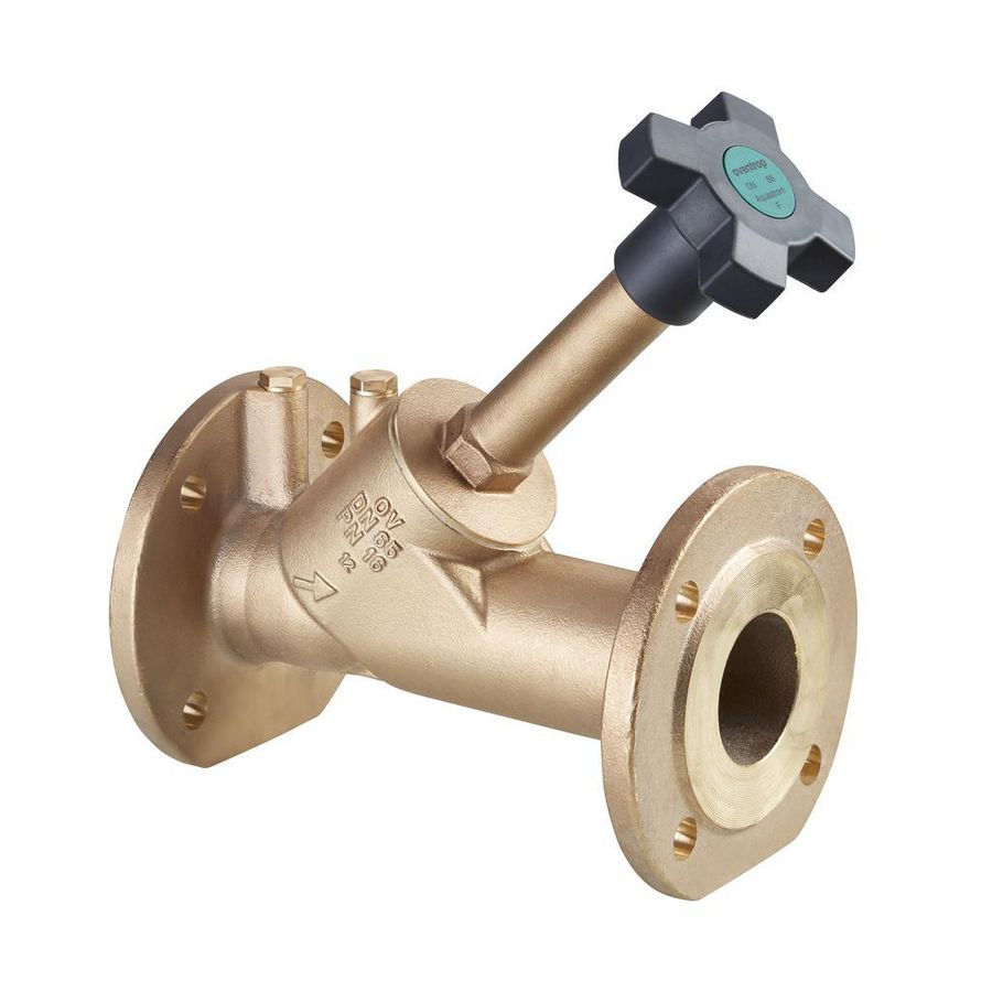 Aquastromvrijstroomafsl.PN16 m.aftap DN65 ronde flens e