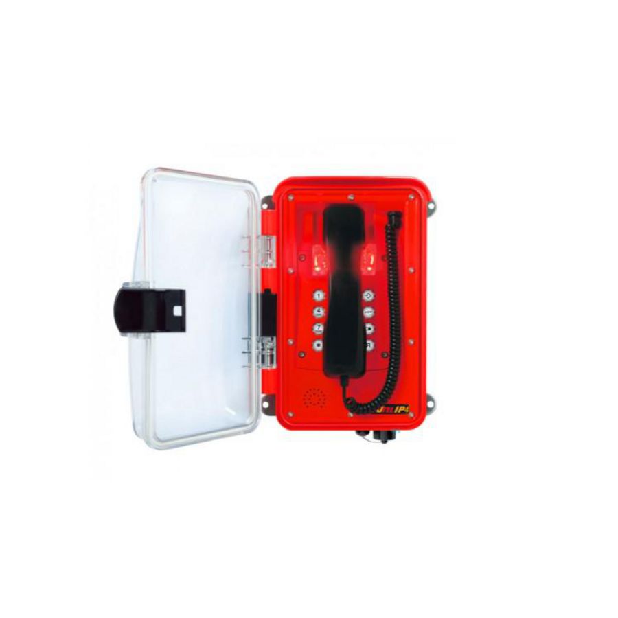WEERBESTENDIGE TELEFOON INDUTEL IP4 ROOD KUNSTSTOF BEHUIZING