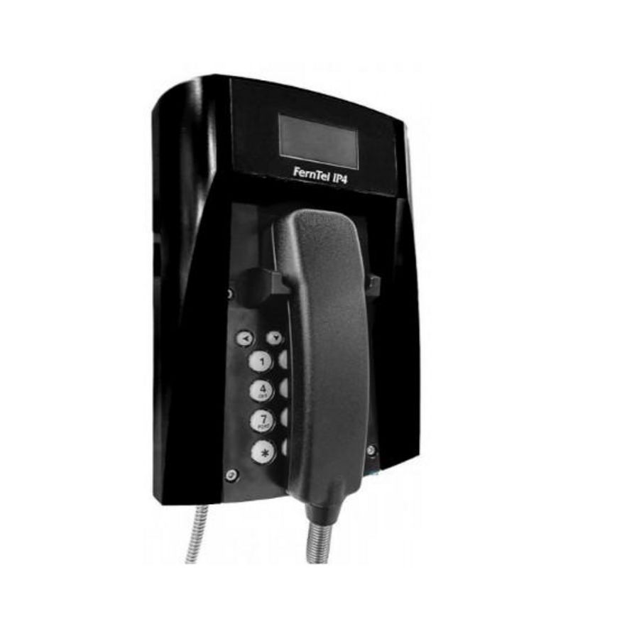 WEERBESTENDIGE TELEFOON FERNTEL IP4 ZWART MET SPIRAALSNOER