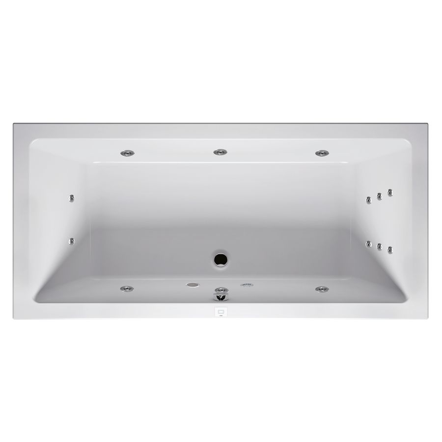 Whirlpool Lusso Rihopool 200x90cm systeem FLOW rechts hoogglans wit