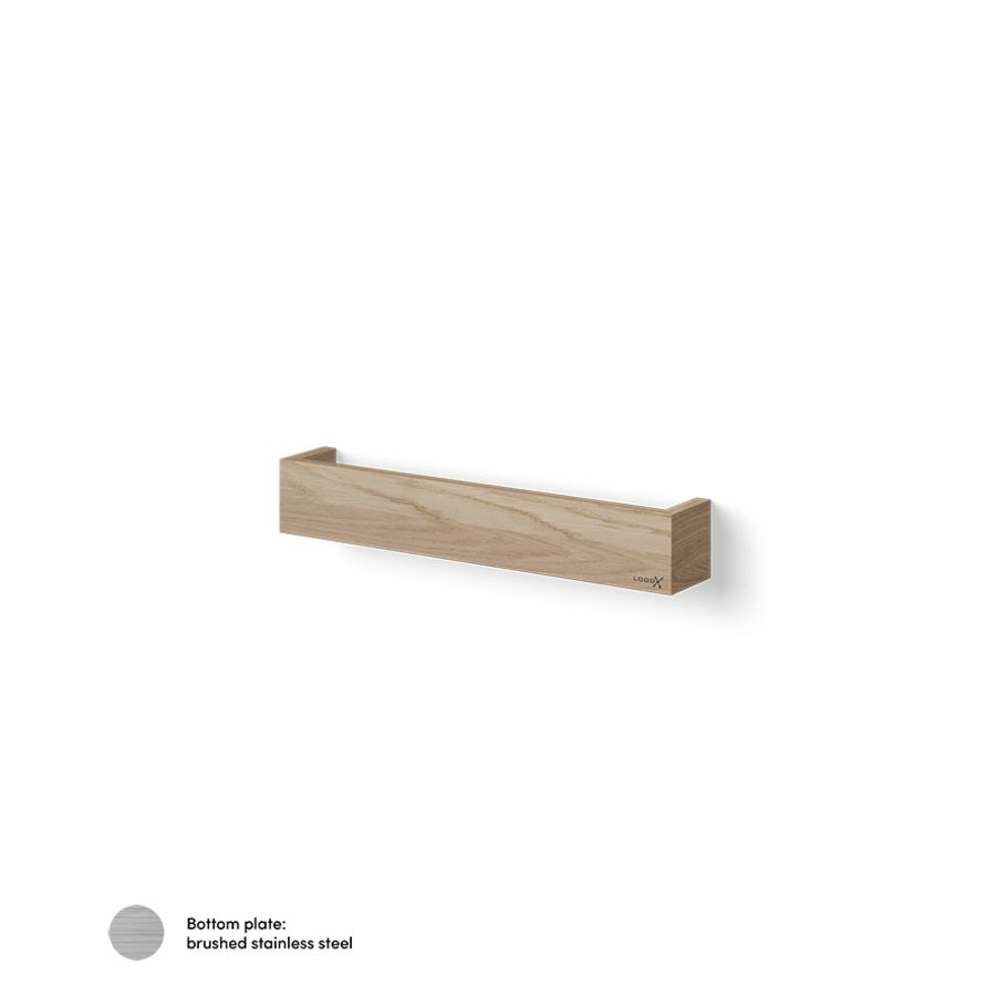 Wooden planchet m.rand 600mm massief eiken old grey bodemplaat geborsteld RVS