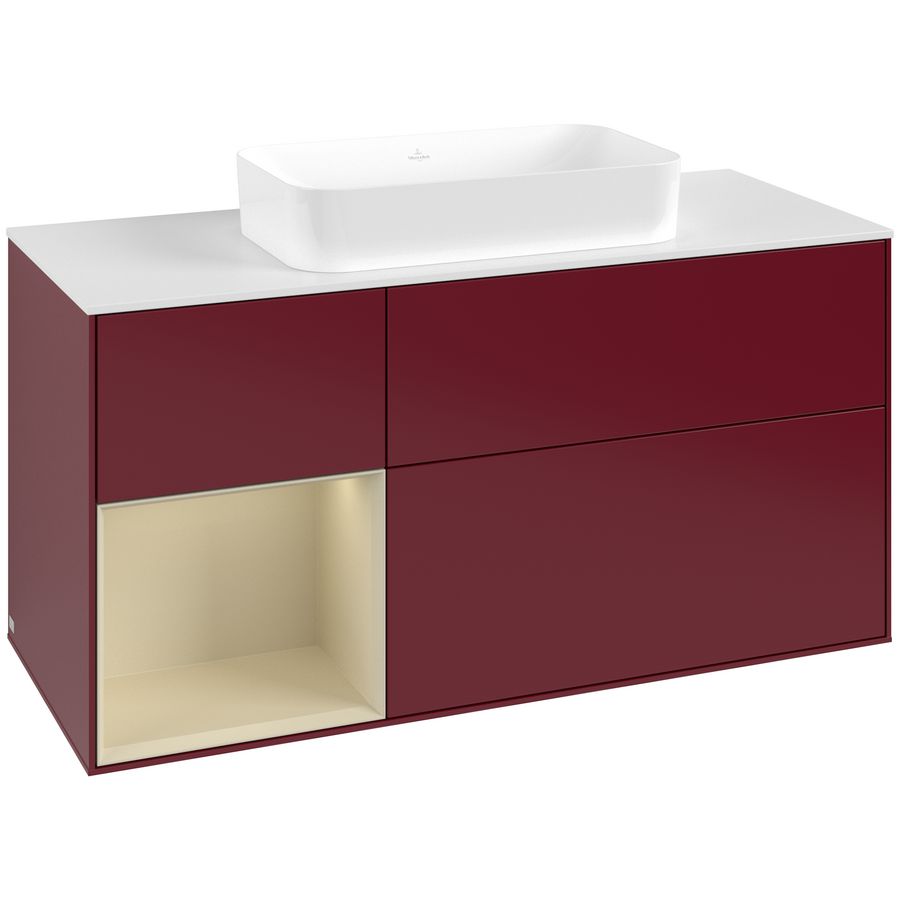 Wastafelonderkast Finion 1200x603x501mm Peony Matt Lacquer F701HJHB