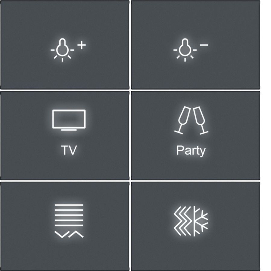 Afdekking KNX taster 6-v. met achtergrondverl. A.x/C.x antra