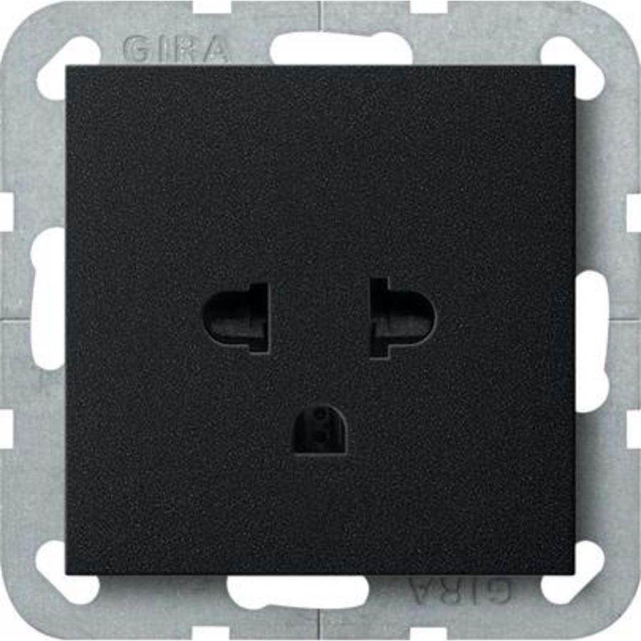 wandcontactdoos EURO-US System 55 zwart m