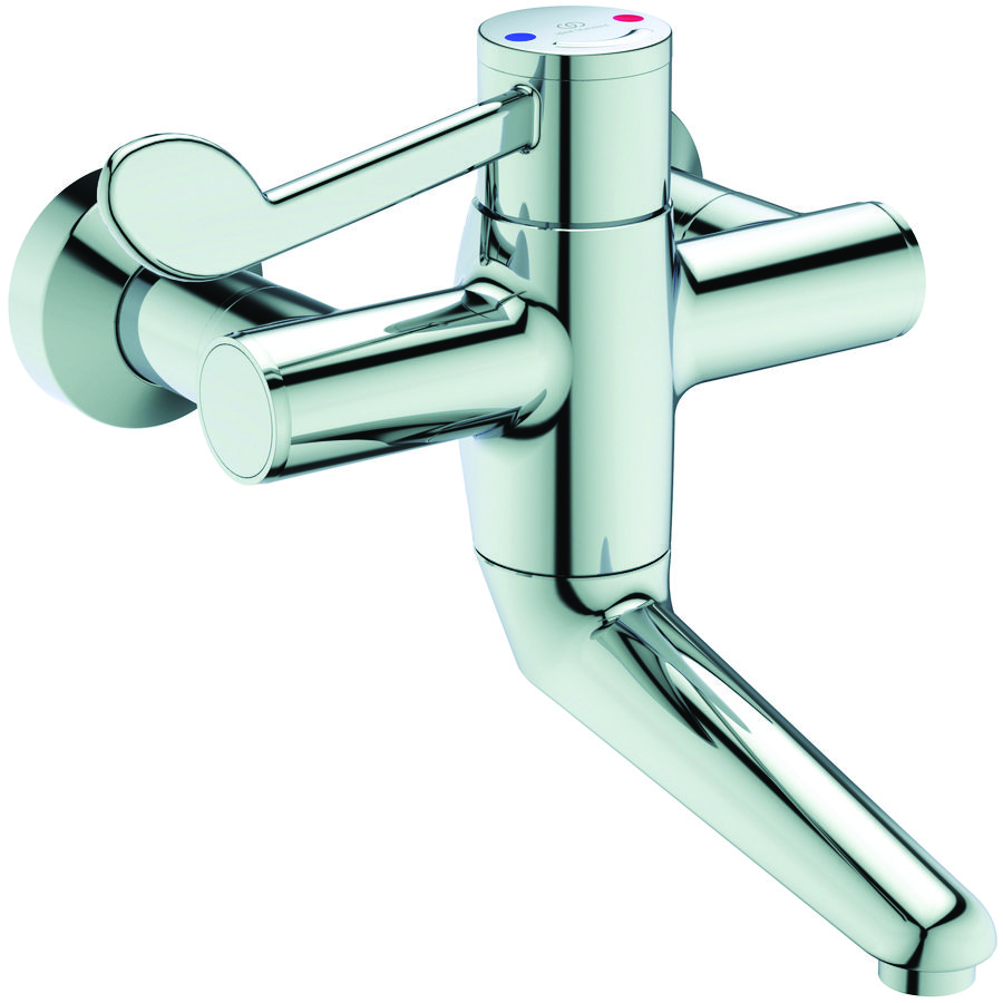 Ceraplus 2 therm. wandmengkraan chroom incl. draaibare uitloop 150mm incl. afsl.s-koppeling