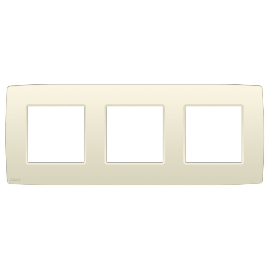 3-Voudige afdekplaat 71mm centerafst. Ori. cream