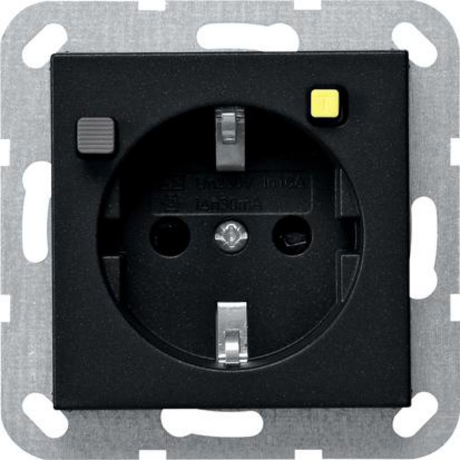 wandcontactdoos aardlekbeveil. 30 mA Safety Plus System 55 zwart m