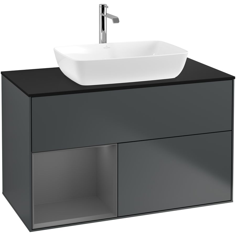 Wastafelonderkast Finion 1000x603x501mm Mid.Blue Matt Lacquer G772GKHG