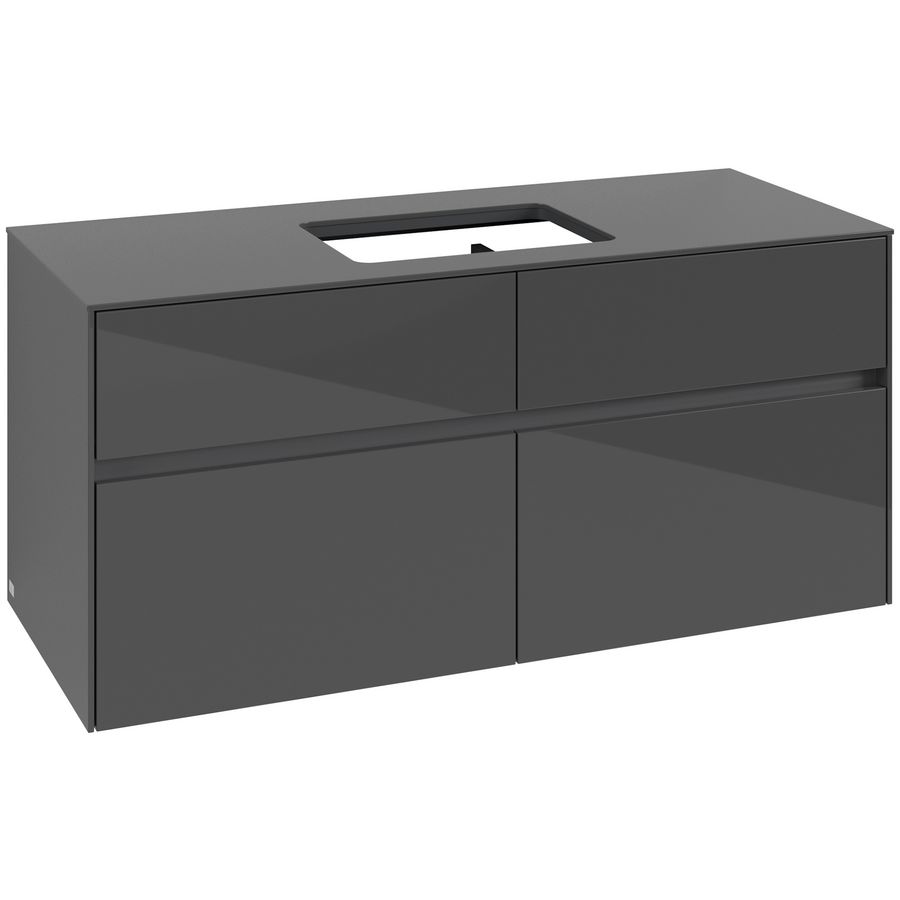 Wastafelonderkast Collaro 1200x548x500mm Glossy Grey C11200FP