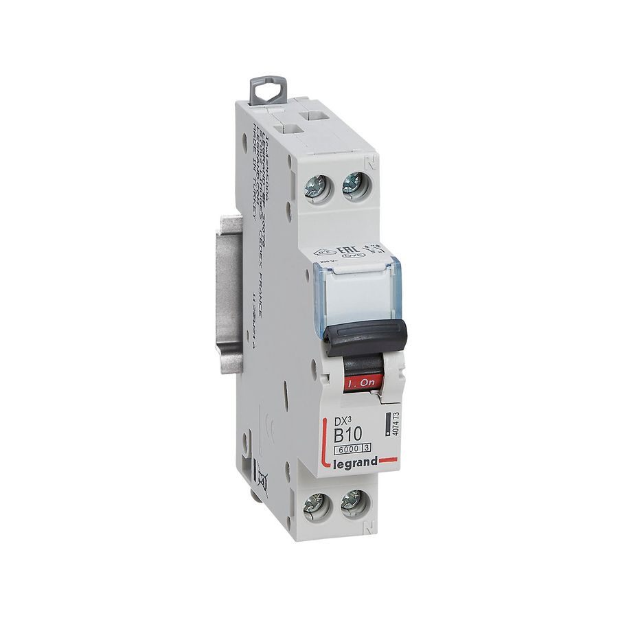 Installatieautomaat MCB DX³ 1-polig + Nul B-karakteristiek 10A 6000A VVE=10