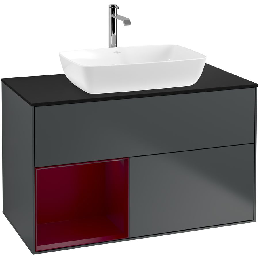 Wastafelonderkast Finion 1000x603x501mm Mid.Blue Matt Lacquer G772HBHG