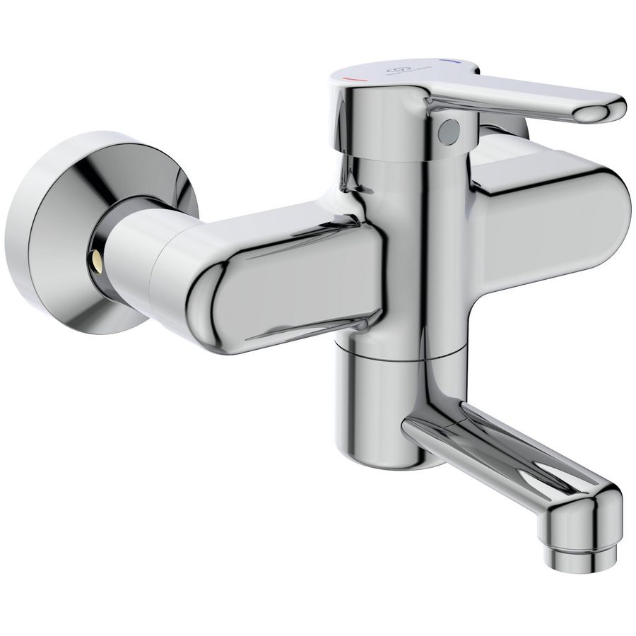Ceraplus 2 wandmengkraan chroom draaibare uitloop 100mm incl. afsluitbare s-koppeling