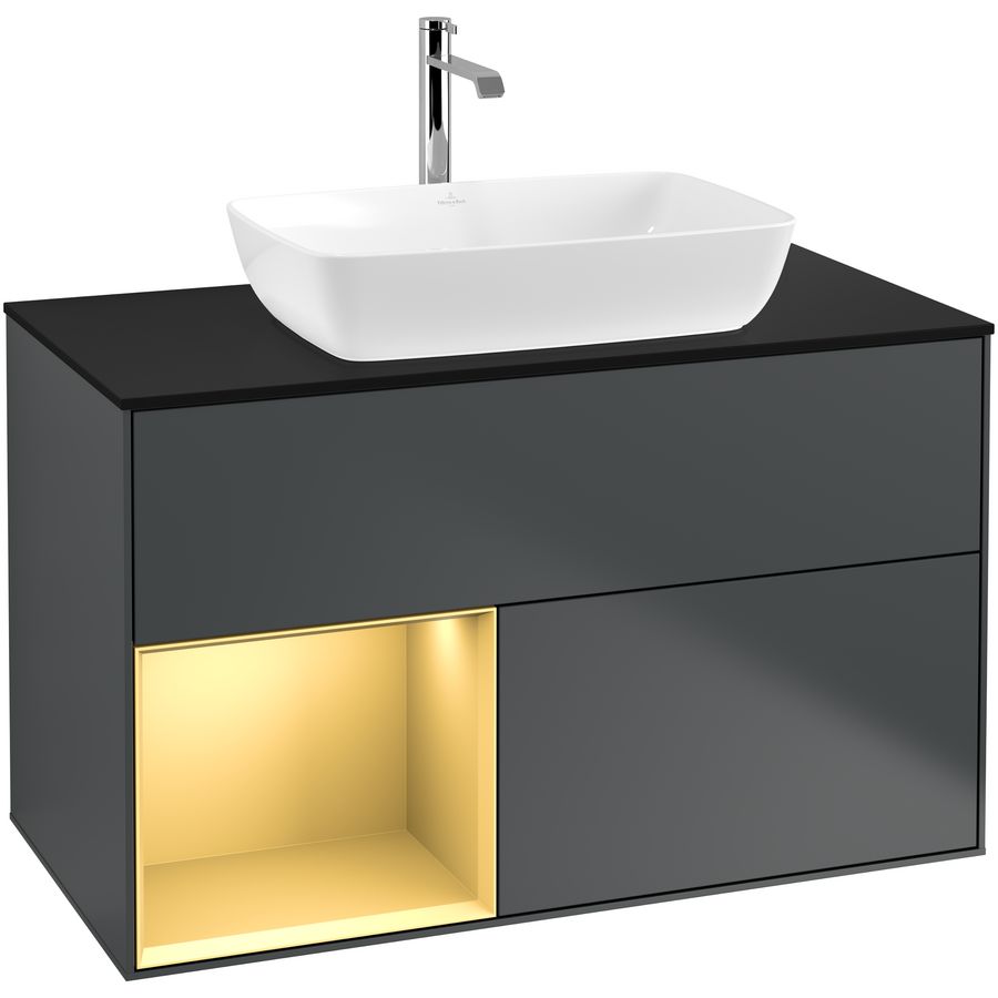 Wastafelonderkast Finion 1000x603x501mm Mid.Blue Matt Lacquer G772HFHG