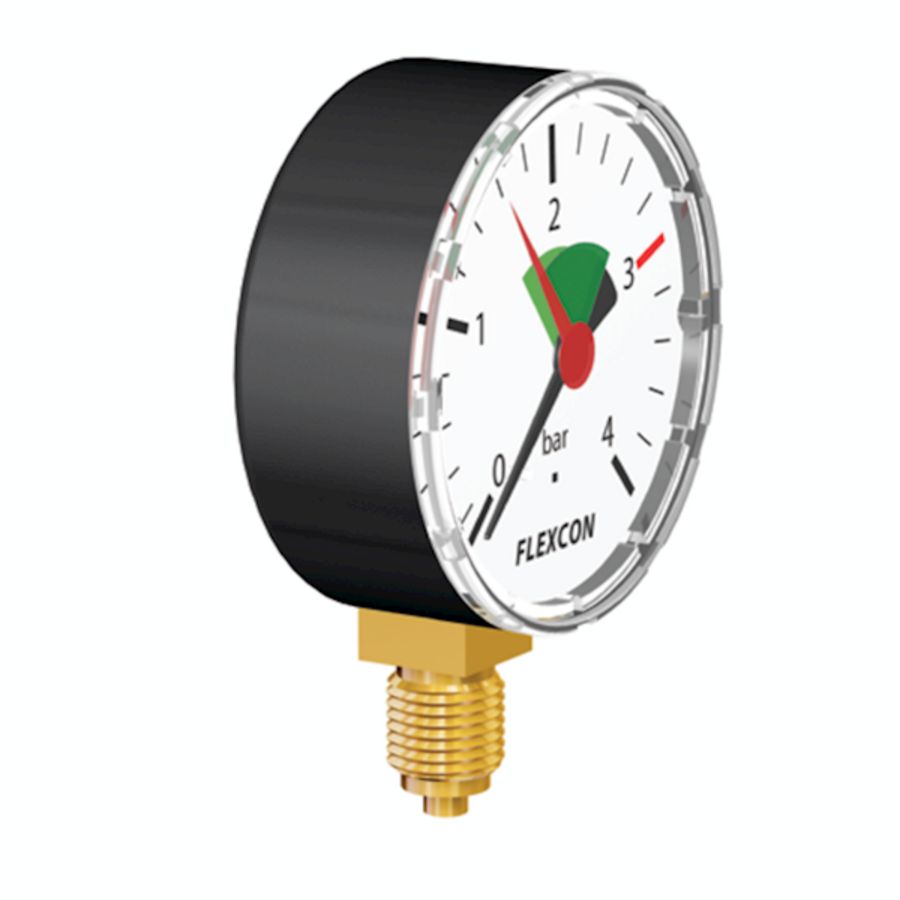 Manometer 100mm 3/8 Rad. 10bar