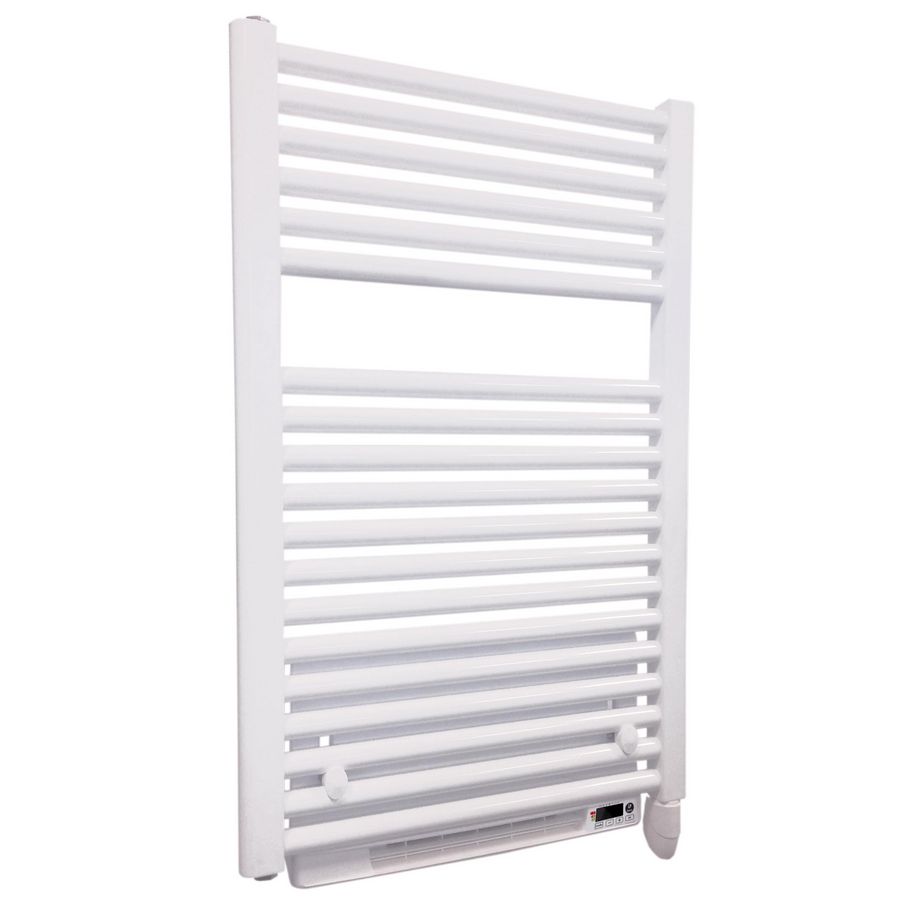 Elektr. badkamerradiator CLAUDIA BLOW (1870mm) 1900x500mm 900W (+1000W fanheater) wit RAL9016 incl. RF-ontvanger