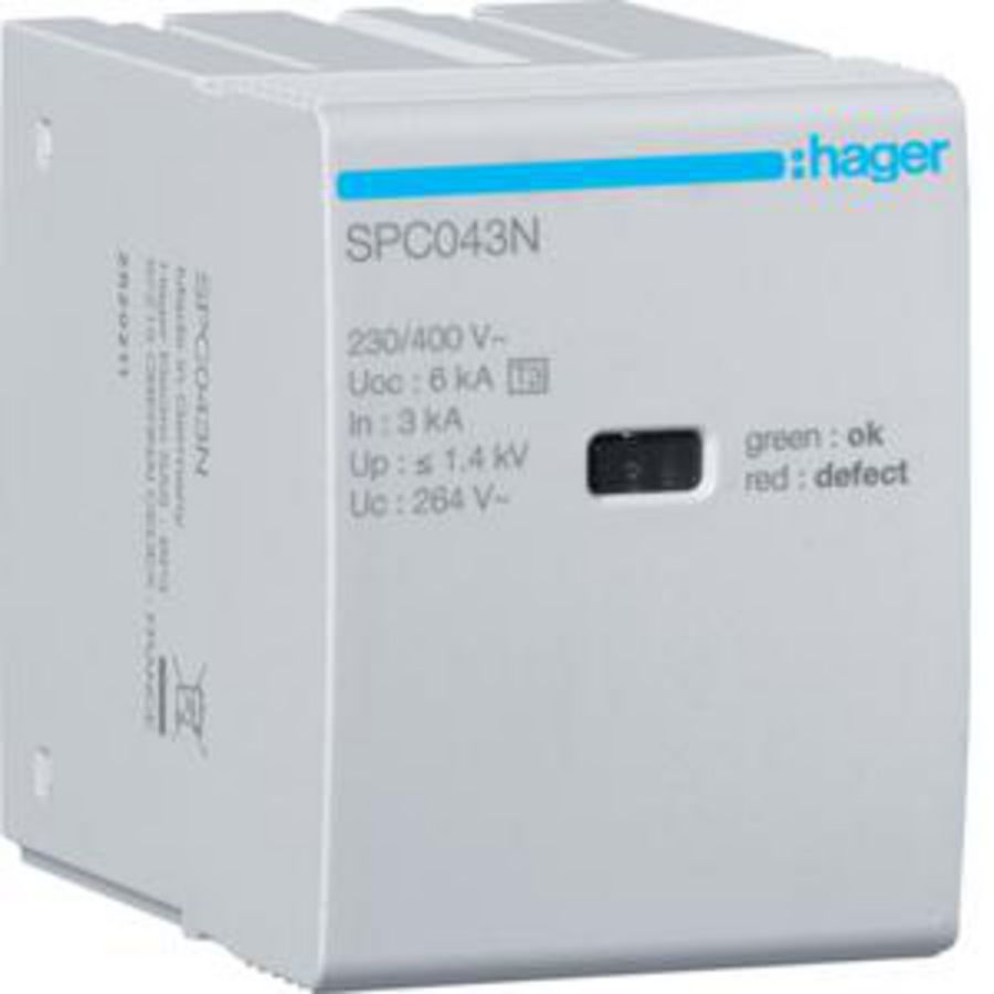 Steekelement T3 N-PE Uc 264 V In 3 kA Uoc 6 kV Up 1,4 kV