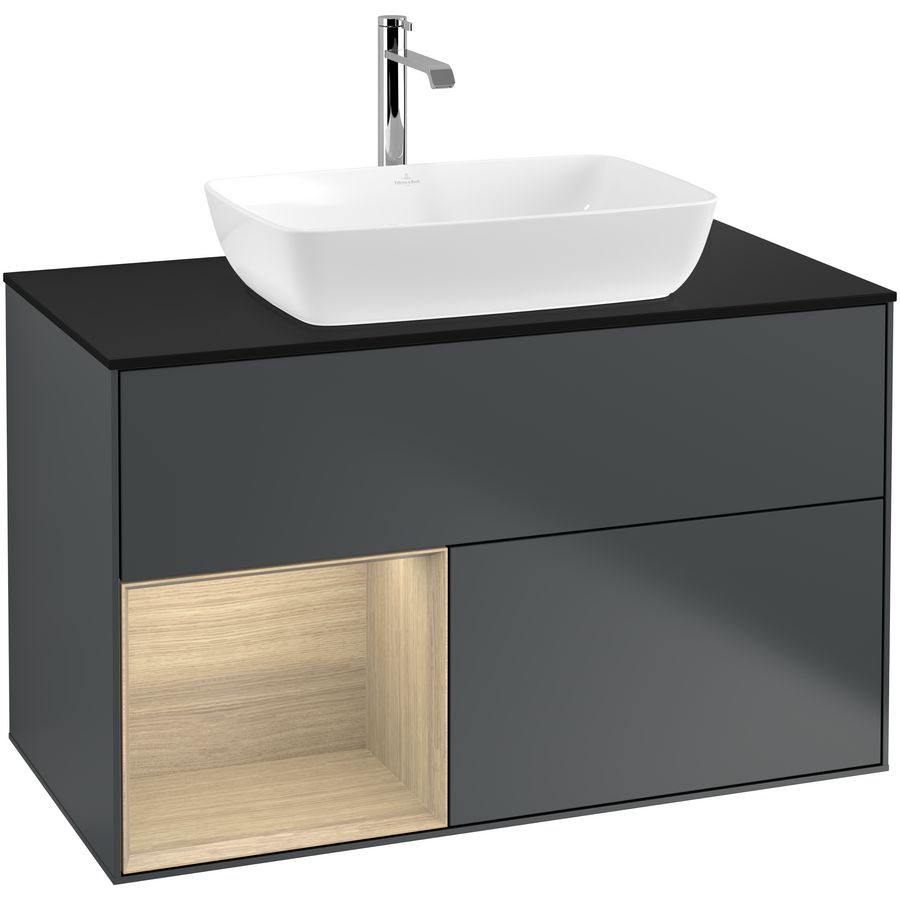 Wastafelonderkast Finion 1000x603x501mm Mid.Blue Matt Lacquer G772PCHG