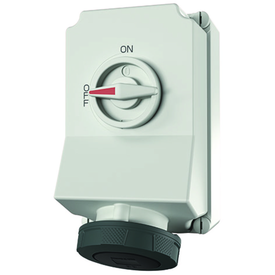 Wandcontactdoos 63A 4-polig  7H 500V IP67 DUO