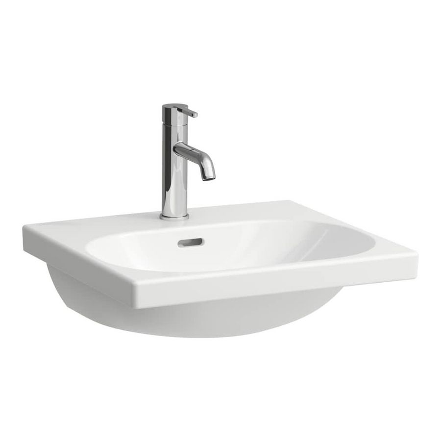 Wastafel LUA 50x46cm onder.geslepen -kraangat -overloop wit