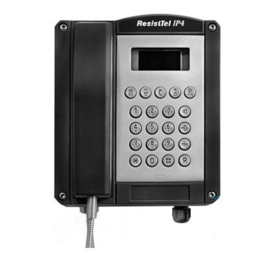 WEERBESTENDIGE TELEFOON RESISTEL IP4 ZWART MET RELAIS + 2X L