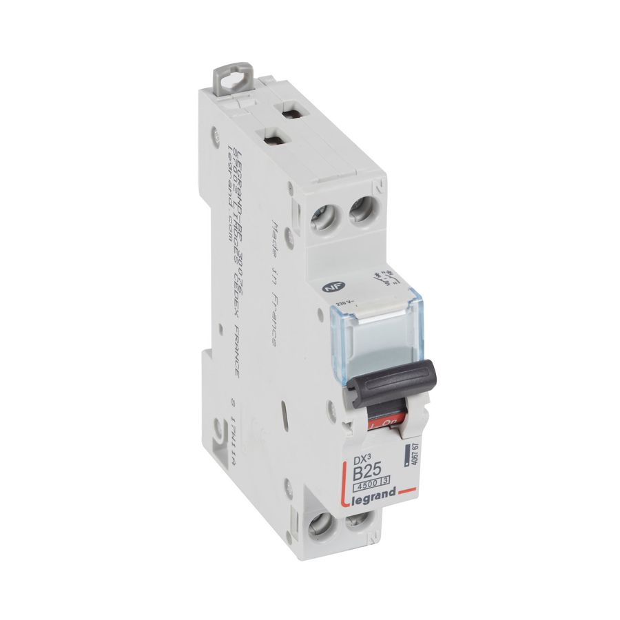 Installatieautomaat MCB DX³ 1-polig + Nul B-karakteristiek 25A 4500A