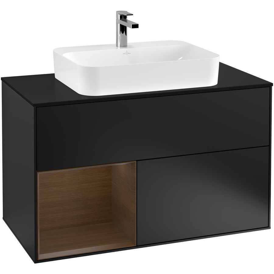 Wastafelonderkast Finion 1000x603x501mm Black Matt Lacquer G362GNPD