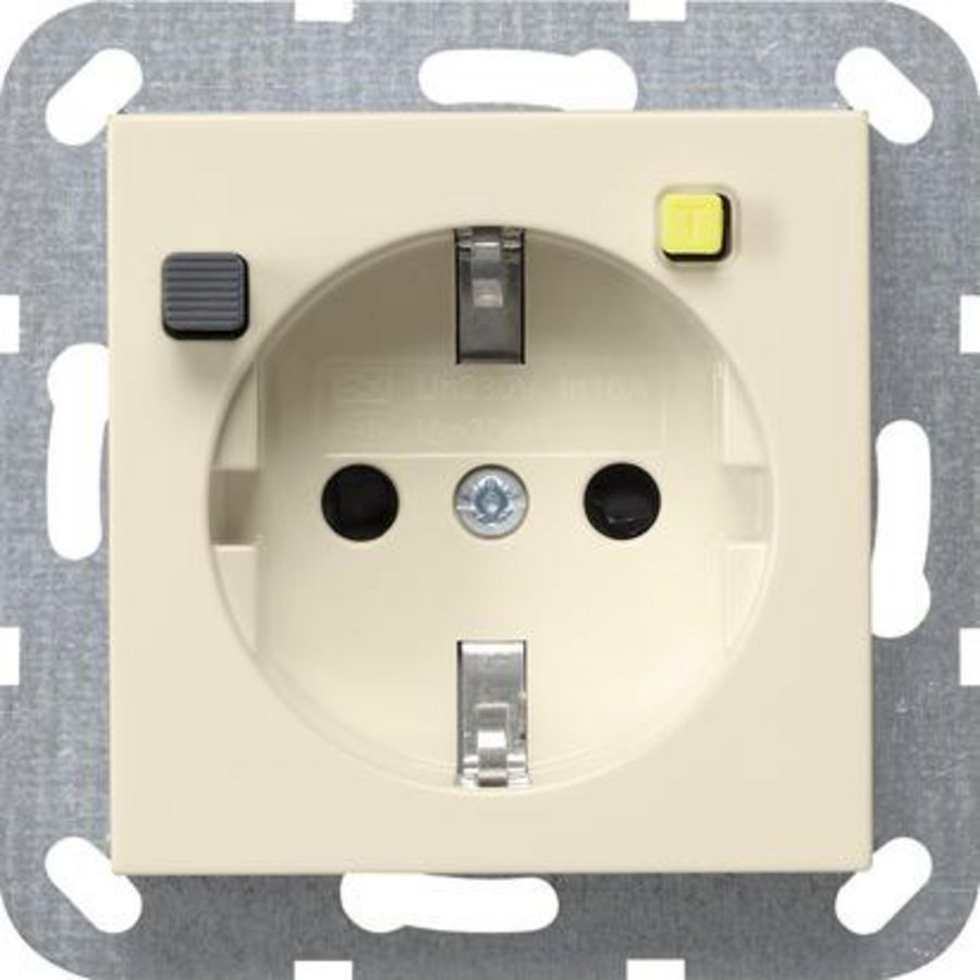 wandcontactdoos aardlekbeveil. 30 mA Safety Plus System 55 creme wit