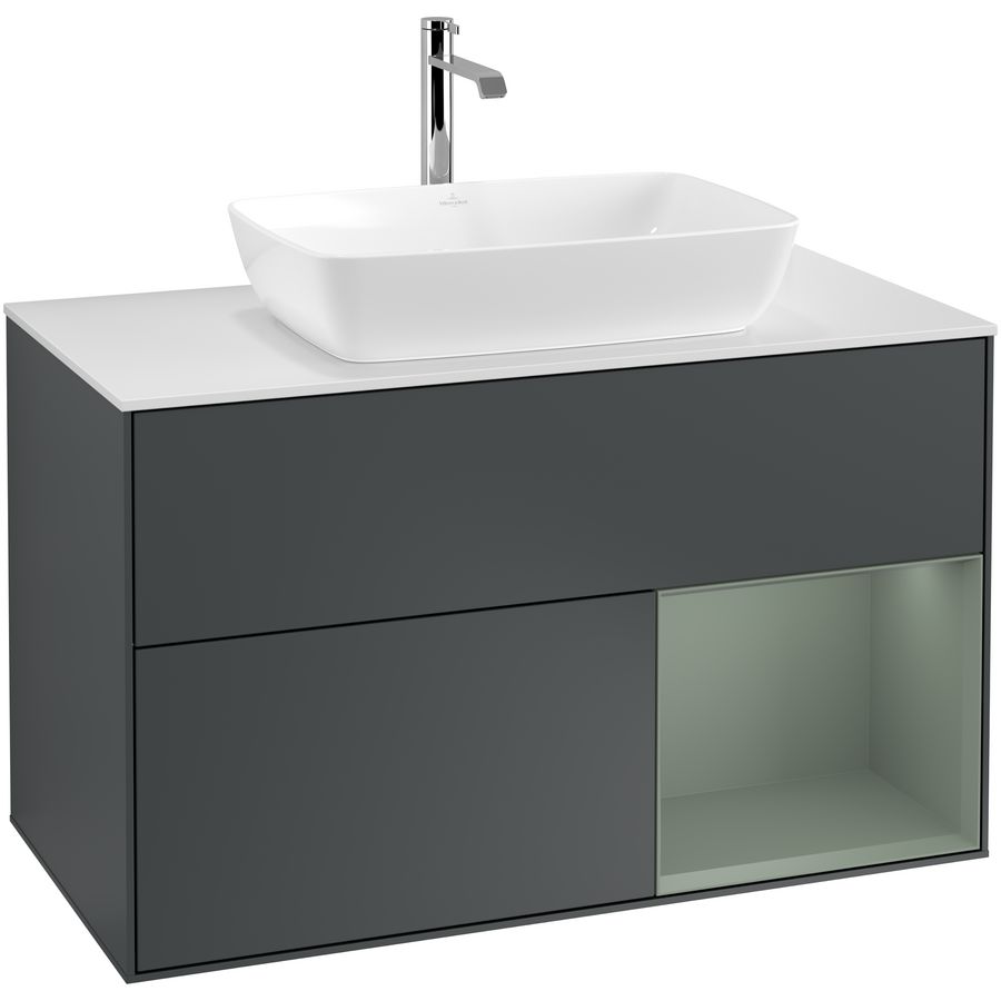 Wastafelonderkast Finion 1000x603x501mm Mid.Blue Matt Lacquer G781GMHG